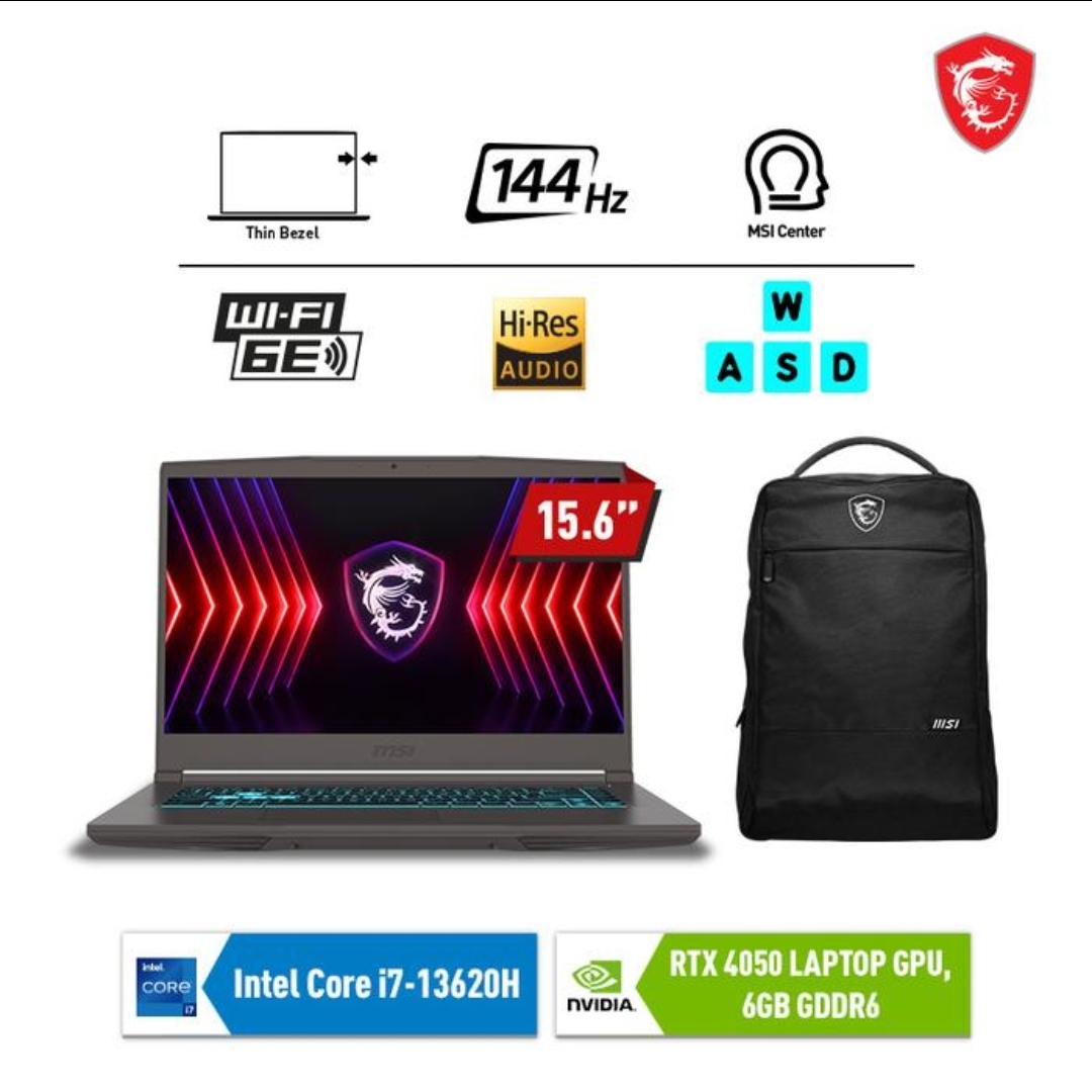 MSI Thin 15 Core i7 Gen 13 Ram 16gb SSD 512gb RTX3050 6gb
