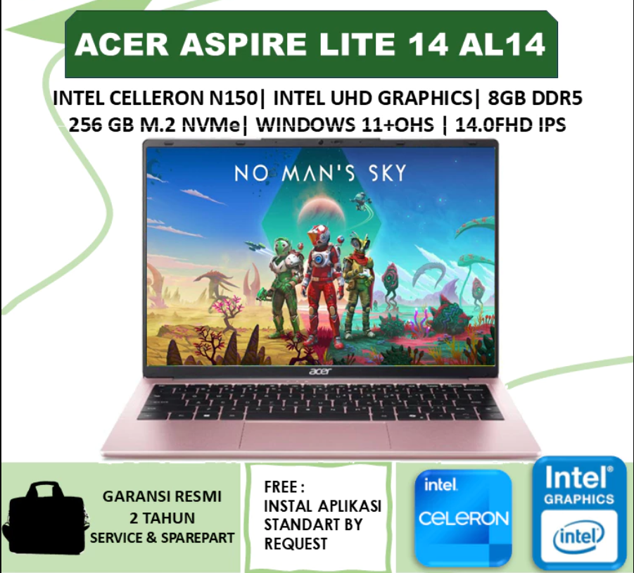 Aspire Lite  AL14-32P-37CE Core 3 N355 Ram 8Gb SSD 256Gb