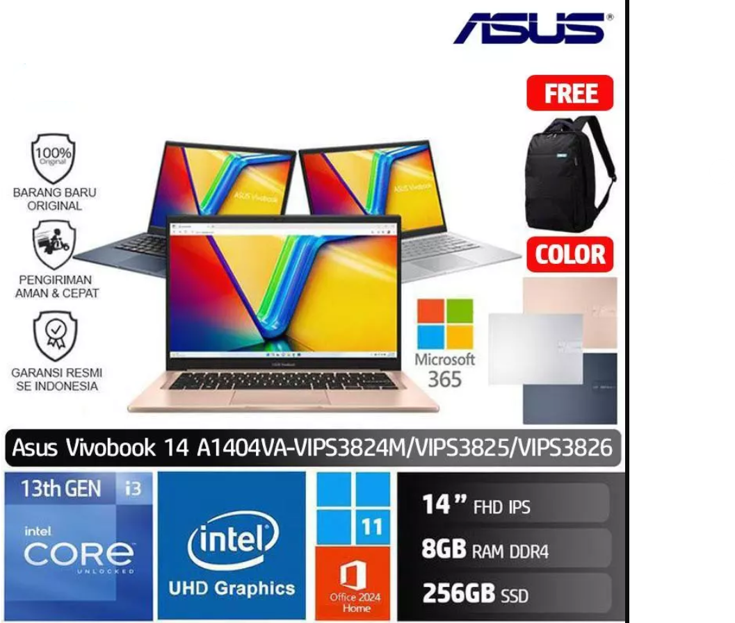 Asus Vivobook 14 - A1404VA Core i7 Ram 8Gb SSD 256Gb