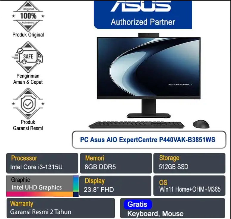 AIO ASUS ExpertCenter P440VAK-B3851WS Core i3-1315U/8GB/512GB